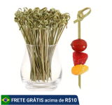Kit 100 Palitos de Bambu Para Petisco aperitivo Decorado de no 9 cm