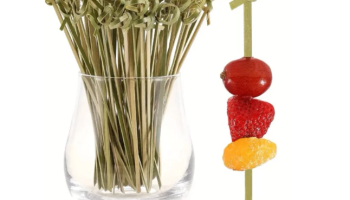 Kit 100 Palitos de Bambu Para Petisco aperitivo Decorado de no 9 cm