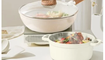 Conjunto de presente de fundição de alumínio high-end cookware, frigideira de alumínio, frigideira, pote de leite 4 kit