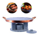Grelha Para Carne Churrasco 27 Cm Pedra Sabão Com Rechaud Fogareiro
