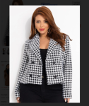 Quintess – Blazer Pied Poule em Tweed