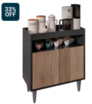 Balcão Aparador Buffet Cantinho do Café 71cm Lice Z34 Preto/Freijó – Mpozenato