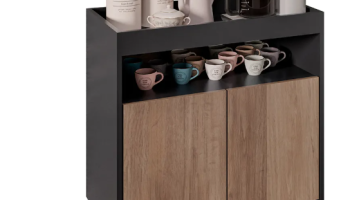 Balcão Aparador Buffet Cantinho do Café 71cm Lice Z34 Preto/Freijó – Mpozenato