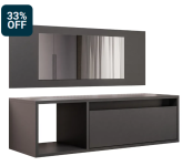 Penteadeira Camarim com Espelho Suspensa 90cm 1 Porta Elle Z34 Preto – Mpozenato