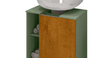 Gabinete Banheiro Para Pia 1 Porta Pequin Pistache/Naturalle – Bechara