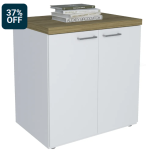 Balcão para Escritório 70cm 2 Portas Tok A06 Olmo/Branco – Mpozenato