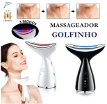 Portátil Beleza Pele Firmeza Pescoço Led Vibração Fóton Levanta A Anti-Rugas Remover Massageador