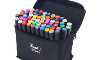 Estojo de Canetinhas Ponta Dupla Pintura Bolsa Maleta 60 Cores Canetinha – Touch