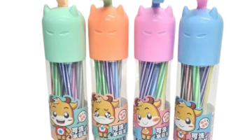 Kit Canetinha 12 Cores C/ Estojo Vaquinha Fofo Personalizado – Sem Marca