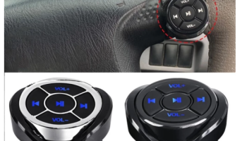 GRANDSTORE Carro Sem Fio Bluetooth Botão De Mídia Controlador Remoto De Motocicleta Volante MP3 Reprodução De Música Para IOS Android B3R5