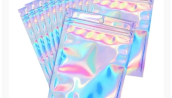 Sacos Zip Holográfico Hermético Frente Transparente c/ Furo com 50 unidades
