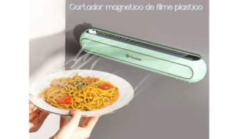 Dispenser de filme plástico embalador fundo sucção magnética para cozinha prático pvc
