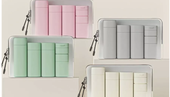 Conjunto de frascos de viagem PE com 6 peças, recipientes à prova de vazamento para shampoo e loções.