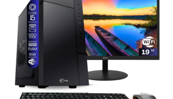 Computador Completo TOB Intel Core i5 com rede sem fio SSD 120GB Memória 8GB Windows 10 Pro Trial, Teclado, Mouse, Monitor 19 Desktop – TOB COMPUTERS
