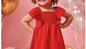 Vestido Bebê Verão Crepe Vermelho Com Calcinha – Kukiê