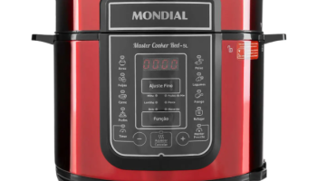 Panela de Pressão Elétrica Digital Mondial – 5L 900W Master Cooker Red PE-39