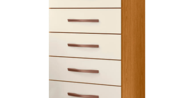Cômoda Para Quarto 5 Gavetas 56cm Thais A02 Off/Cinamomo – Mpozenato