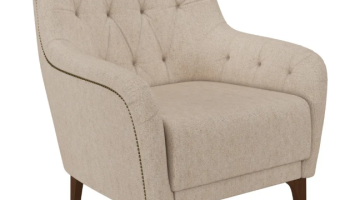 Poltrona Decorativa para Sala de Estar com Capitonê Pietà M22 Linho Cru – Mpozenato