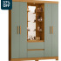 Cômoda Para Quarto 1 Porta 125cm Ripada Duetto Off/Freijó – Albatroz
