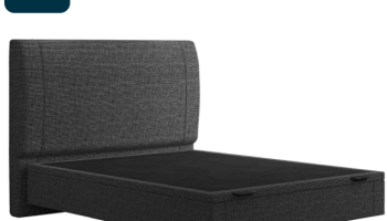 Cama Casal Flutuante Baú Cabeceira 140cm Fly S05 Linho Preto – Mpozenato