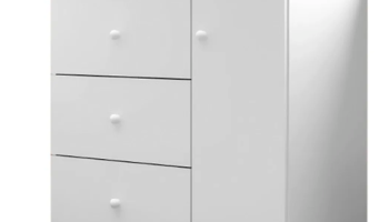 Cômoda Infantil 100% MDF 1 Porta e 3 Gavetas Duda Branco – Phoenix