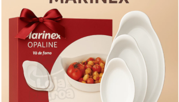 Kit 3 Assadeiras de Vidro Temperado Marinex Opaline Forno e Micro-ondas