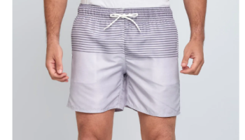 Shorts sem Elastano Estampado Cinza