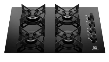 Cooktop 4 B ocas a Gás GLP Preto Efficient KE4GR