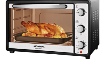 Forno Elétrico de Bancada Mondial com Timer – 52L Preto e Prata Grand Family II FR-52