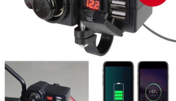 Carregador De Celular À Prova D’água Usb Duplo Para Motocicleta 12v Acessórios De Modificação De Carro Com Voltímetro