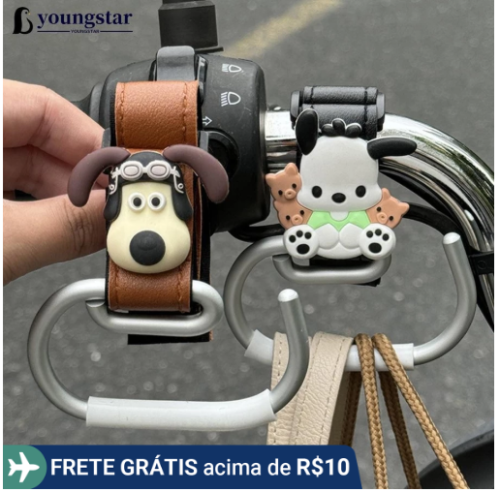 YOUNGSTAR Motocicleta Bicicleta Elétrica Barra De Mão Gancho Capacete Armazenamento Saco Bagagem Titular Couro Liga