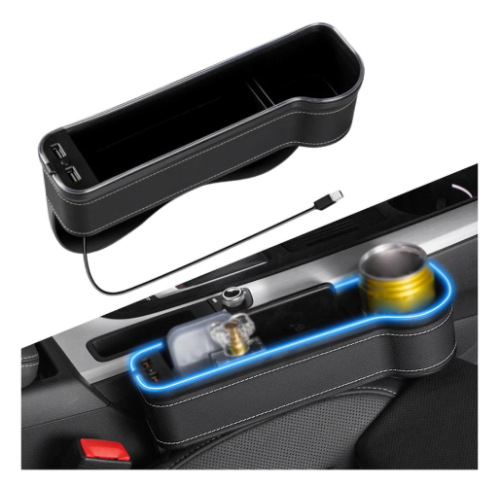 Kit Organizador De Enchimento Assento Carro C/ Luz Saida Usb