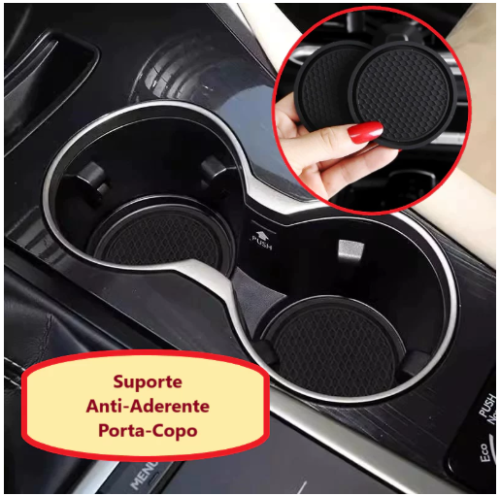Kit de 2 Bases Para Copo Porta-Copos De Carro De Borracha Macia