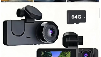 Câmera Veicular Automotiva Carro Dupla Noturna Hd 1080p 64gb