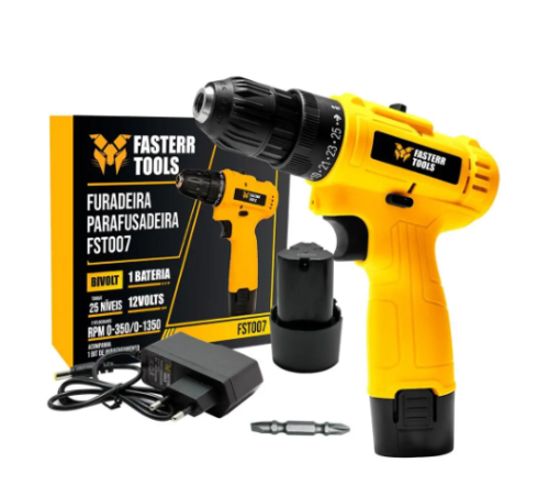 Parafusadeira Furadeira 3/8 Bivolt A Bateria 12v FST007 – Fasterr Tools