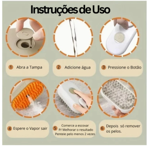 Escova A Vapor Para Cães e Gatos 3 Em 1 Elétrica Usb Pentes De Massagem e Remoção de Pelos de Pet