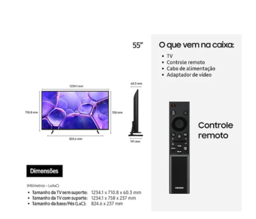 Smart Tv Un55u8100fgxzd Crystal 55 4k Preto Samsung Bivolt