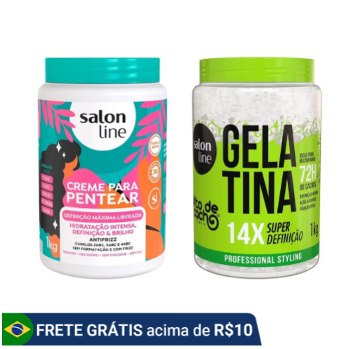 Kit Creme Definição Máxima+Gelatina Super Definição 1kg SaLon Line