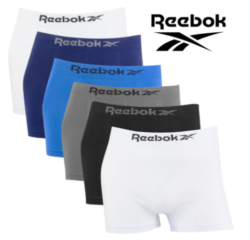 Kit 6 Cuecas Boxer Reebok Masculina Original Lisa Microfibra