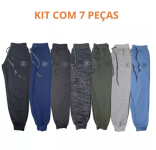 Kit 7 Calças Moletom Moletinho Infantil Menino Inverno