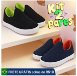 Kit 2 Pares Tênis Infantil Menino Confortável