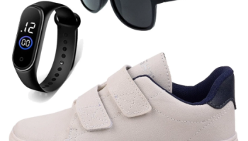 Sapatenis Masculino Infantil Calce Facil Casual Light + Oculos + Relogio