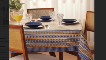 Lepper – Toalha de Mesa Retangular Azul 140×210 Cm