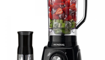 Liquidificador Mondial Turbo Power L-99 FB Preto com Filtro 3 Velocidades 550W