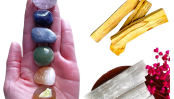 Kit 7 Cristais dos Chakras + Palo Santo + Selenita Bruta Branca – Pedras 100% Naturais