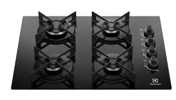 Cooktop 4 Bocas a Gás GLP Preto Efficient KE4GR