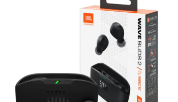 Fone de Ouvido JBL Wave Buds 2 Preto Sem Fio Bluetooth