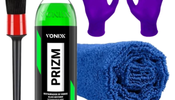 Kit Prizm Limpeza De Chuva Ácida Restaurador De Vidros Vonixx 500ml Toalha Pincel Luva