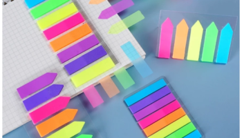 100 Folhas Marcador de Página Flag Plástico 5 cores Fluorescentes Adesivo