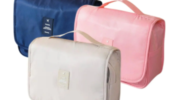 Necessaire Feminina Bolsa Viagem Compartimentos Gancho Maquiagem Higiene – Necessaire com Alça